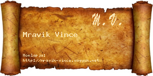 Mravik Vince névjegykártya