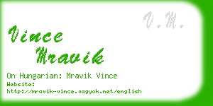 vince mravik business card